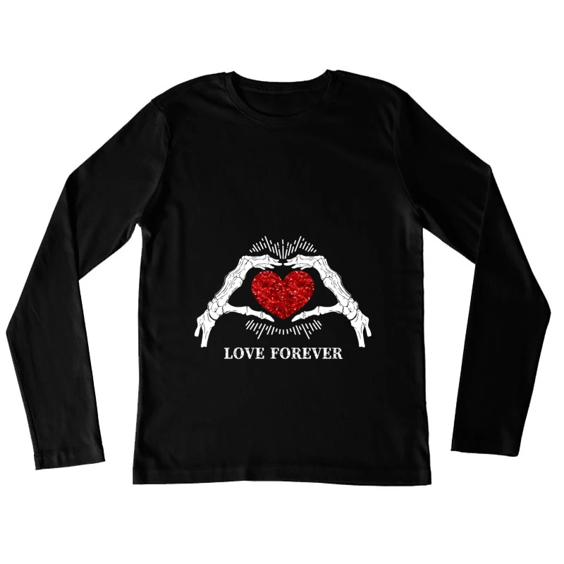 Liebe für immer Herzdesign Damen Langarm T-Shirt