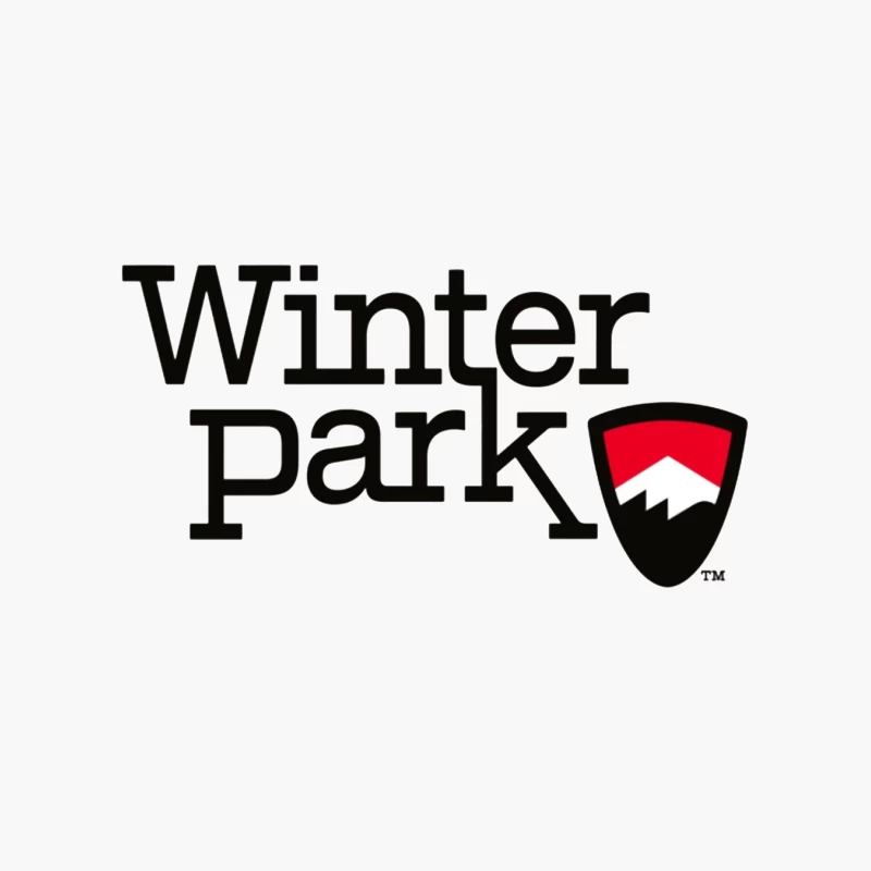 Winter Park Resort Logo with Mountain Shield Design Cotton Tote Bag