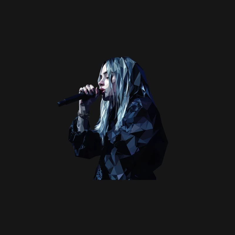Geometric Singer Performance with Blue Hair Male Long Sleeve T-Shirt