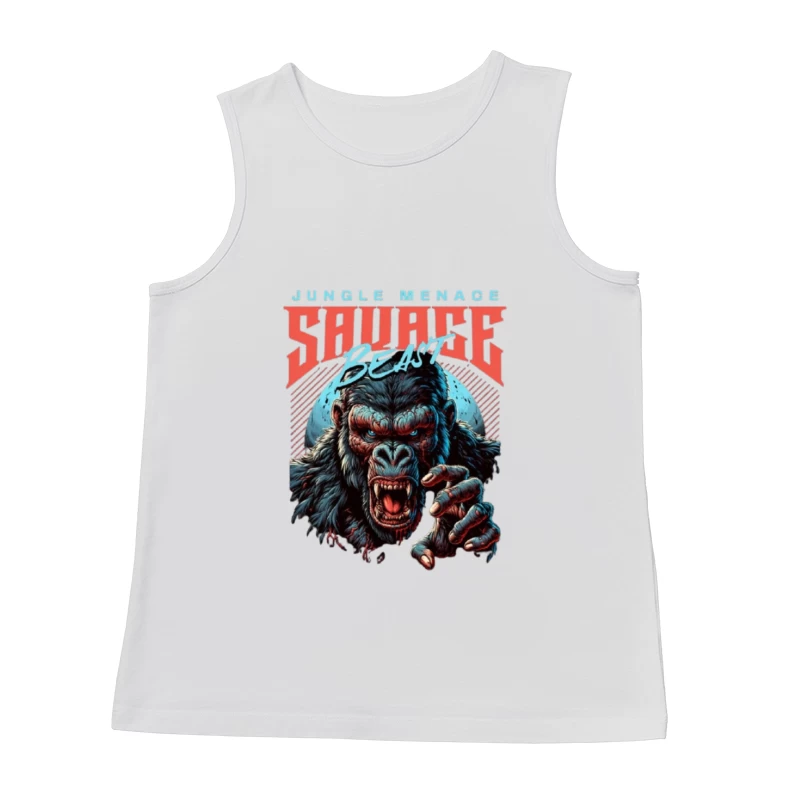 Savage Jungle Gorilla Monster Retro Art Design Male Tank Top