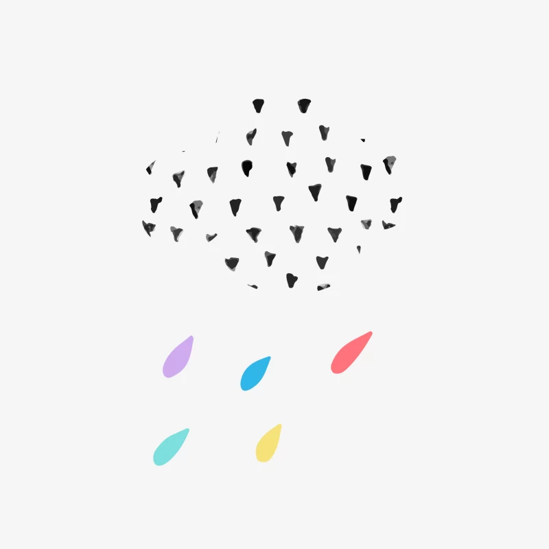 Pluie de couleurs sous un nuage pointillé Homme Sweat-shirt à enfiler