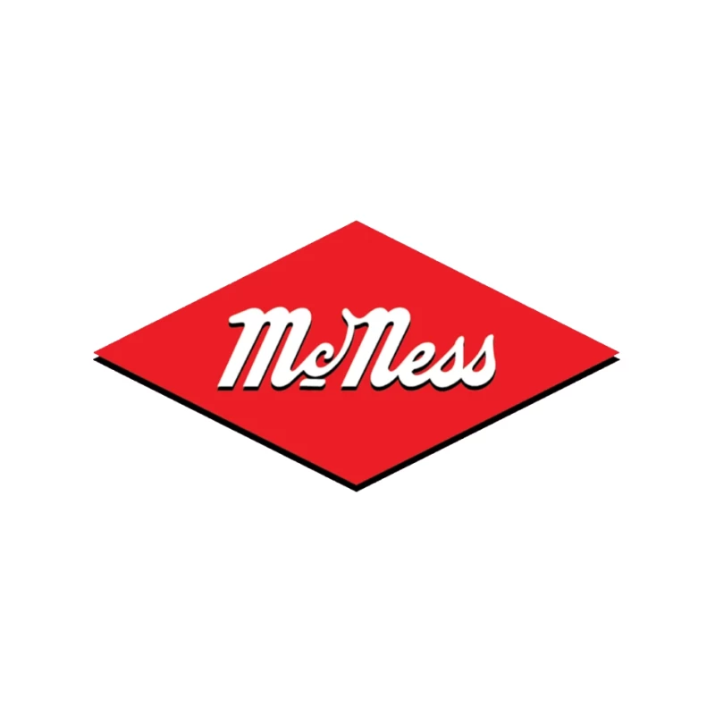 Vintage McNess Diamond Logo in Red and White Pin