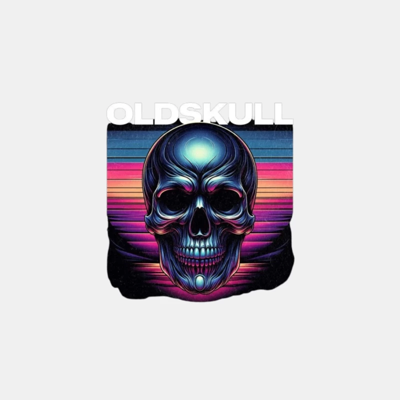 Retro Synthwave Neon Skull Artwork Male Tank Top