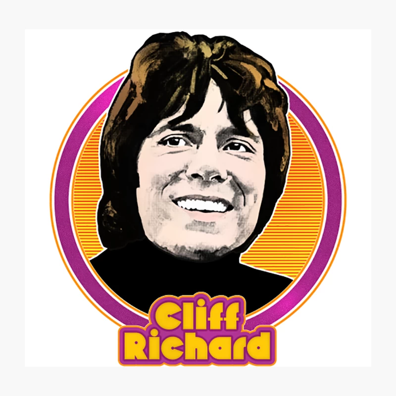 Cliff Richard  1970s Style Fan Design Throw Pillow