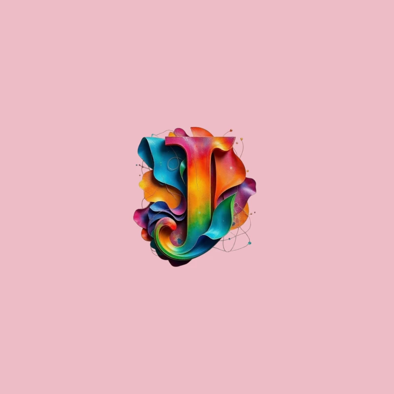 3D Colorful Abstract Typography Letter J Design Coffee Mug