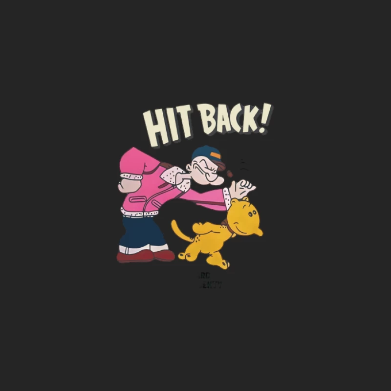 Personnage de bande dessinée frappe chien Homme Sweat-shirt à enfiler