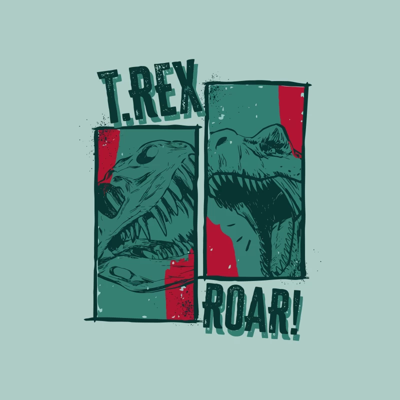 T-Rex Roar! Vintage Comic Design Throw Pillow