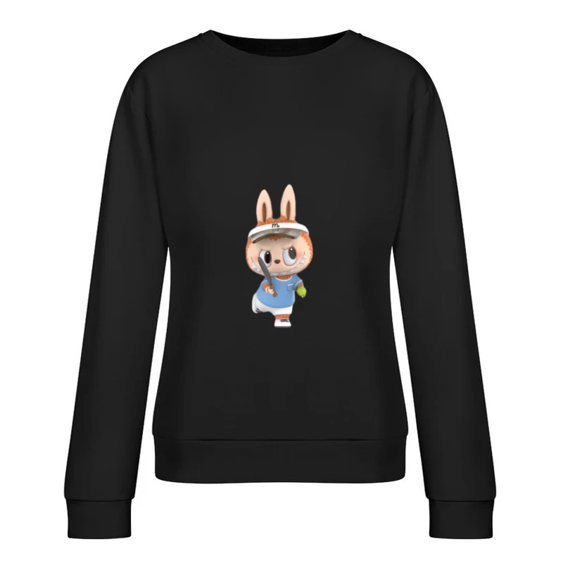 Niedliches Häschen im Tennisoutfit Damen Pullover Sweatshirt