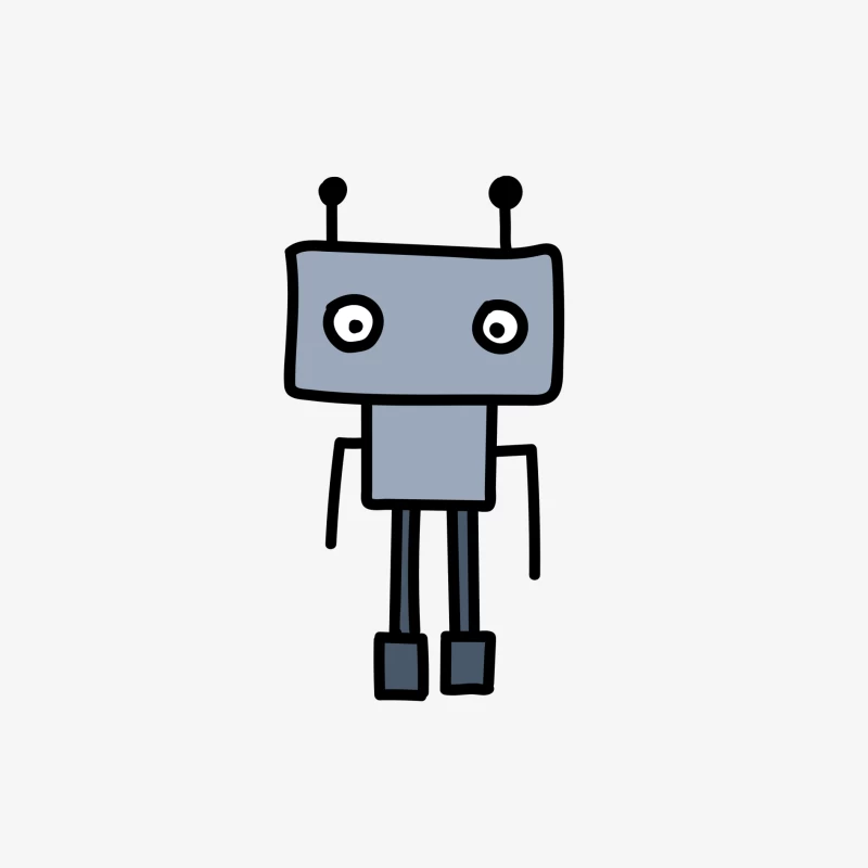 Illustration d'un robot cartoon Homme Manches Longues T-Shirt