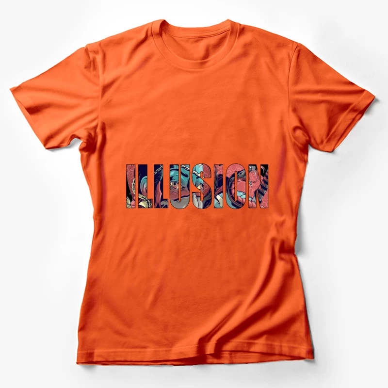 Colorful Artistic Illusion Design Female T-Shirt