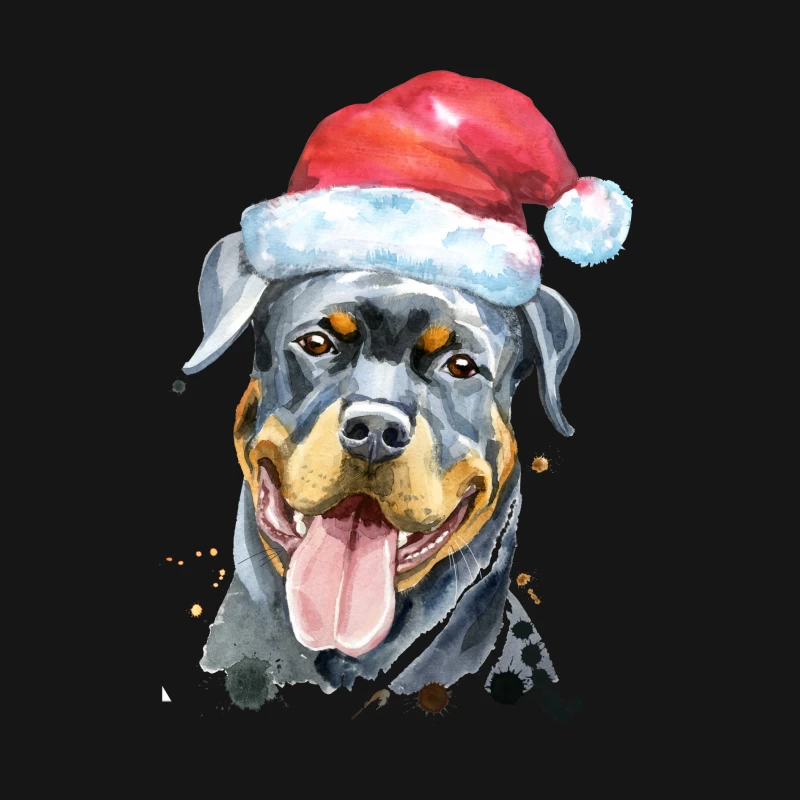 Chien avec bonnet de Noël Homme Manches Longues T-Shirt