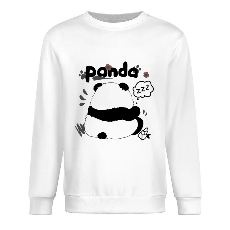 Schlafender Pandabär mit Blumen Herren Pullover Sweatshirt