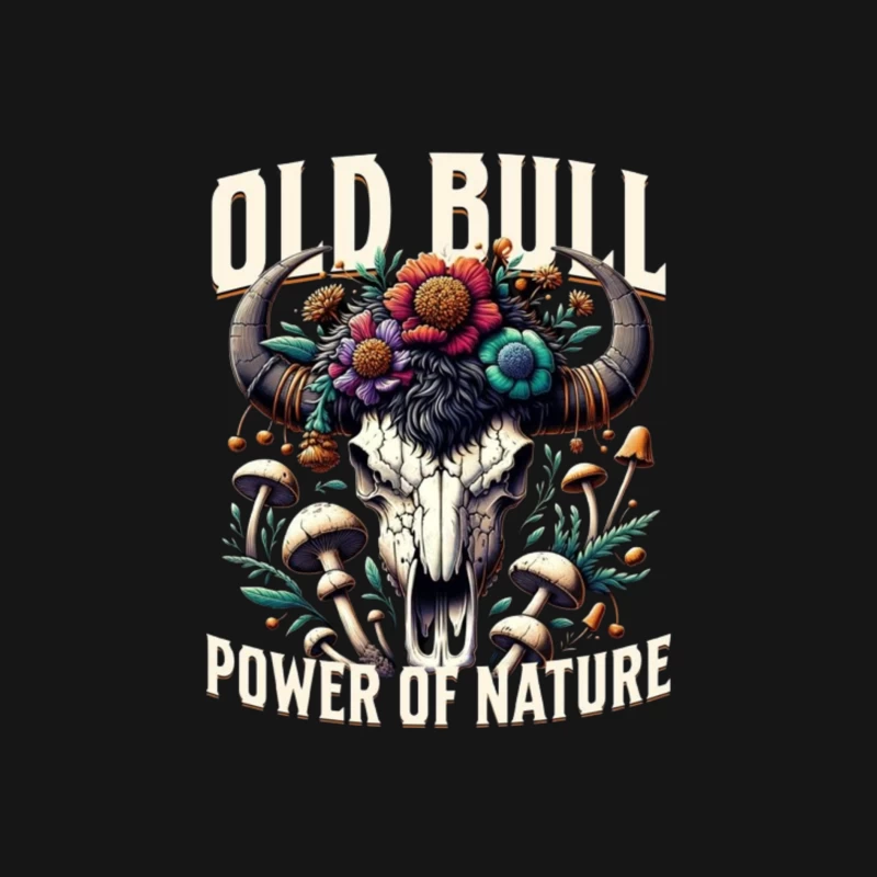 Floral Adorned Buffalo Skull: Power of Nature Male Long Sleeve T-Shirt