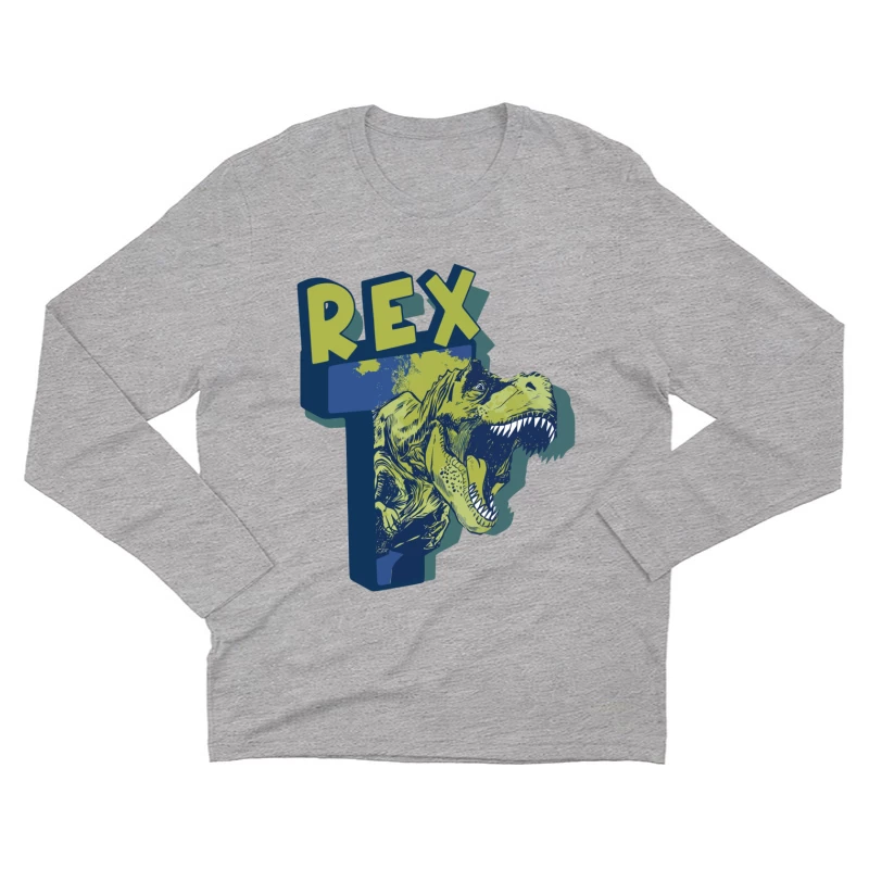 Bold Vintage T-Rex Graphic – Striking Dinosaur Design Male Long Sleeve T-Shirt