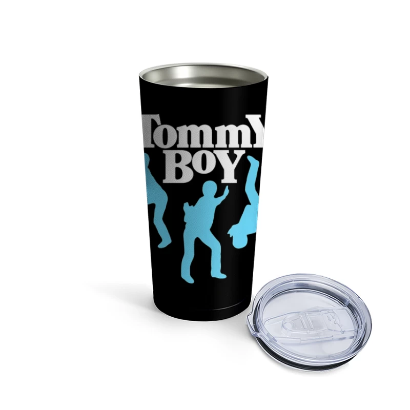 Tommy Boy Logo with Dancing Blue Silhouettes Travel Mug