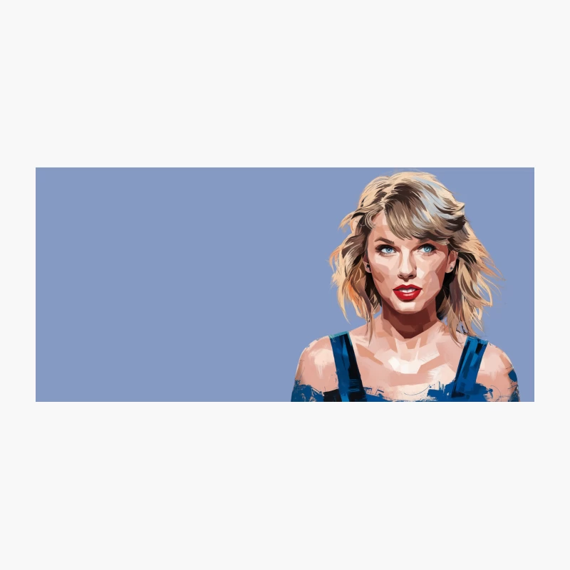 Stylized Portrait of Blonde Woman in Blue Top Coffee Mug
