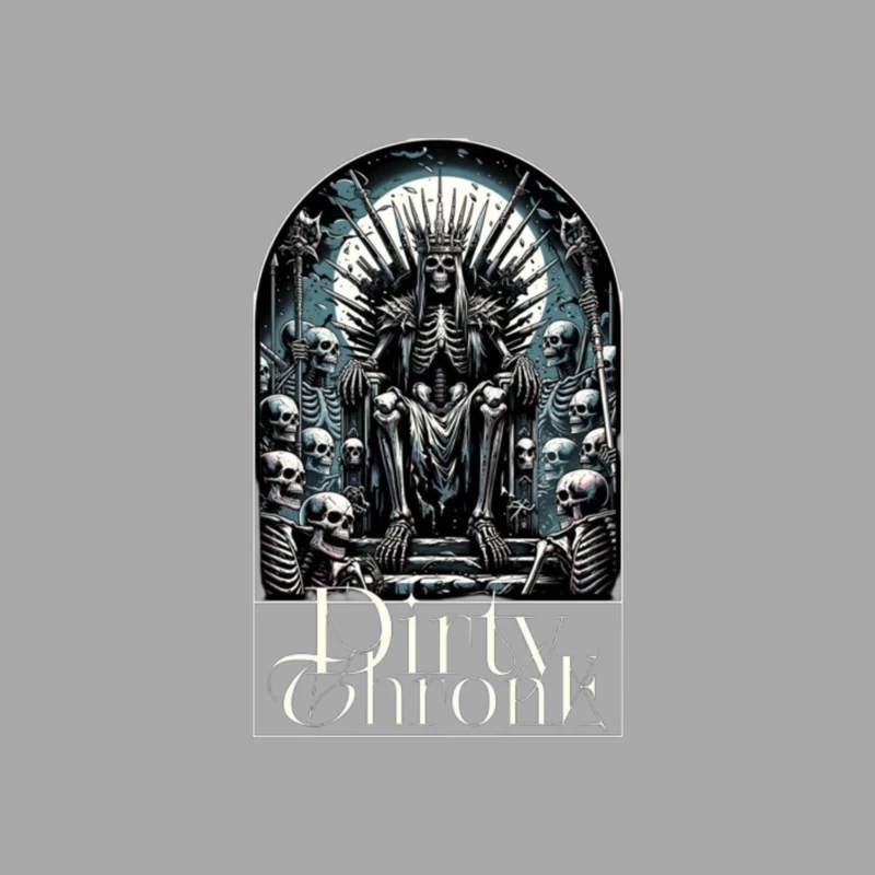 Gothic Skeleton King on Skull Throne Male Pullover Hoodie