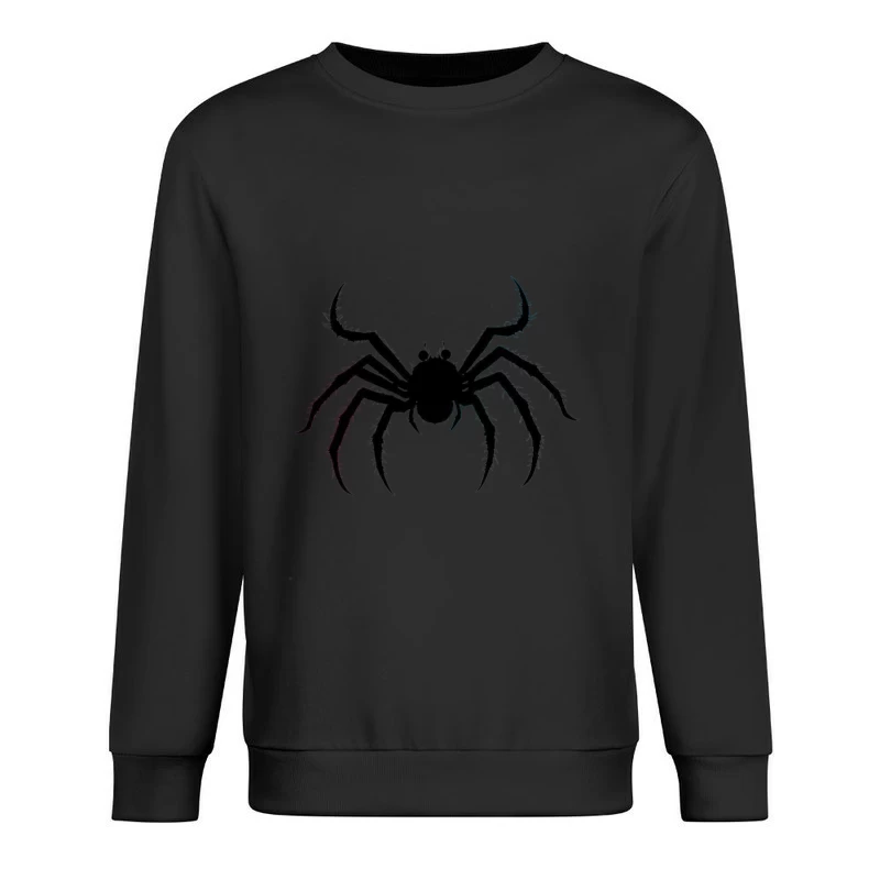 Menacing Spider Silhouette in Black Male Pullover Sweatshirt