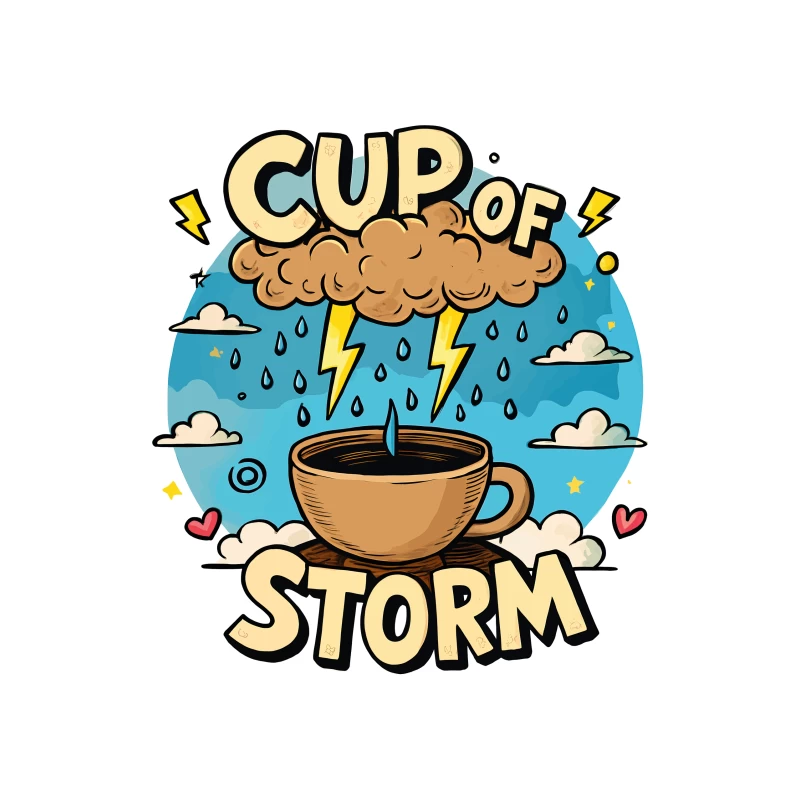 Cup of Storm – Whimsical Pixel Art with Lightning Charm! Throw Pillow