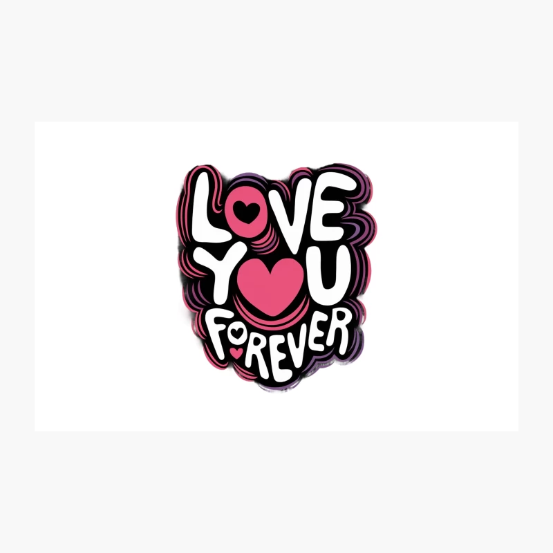 Romantic Love Typography with Hearts Travel Mug