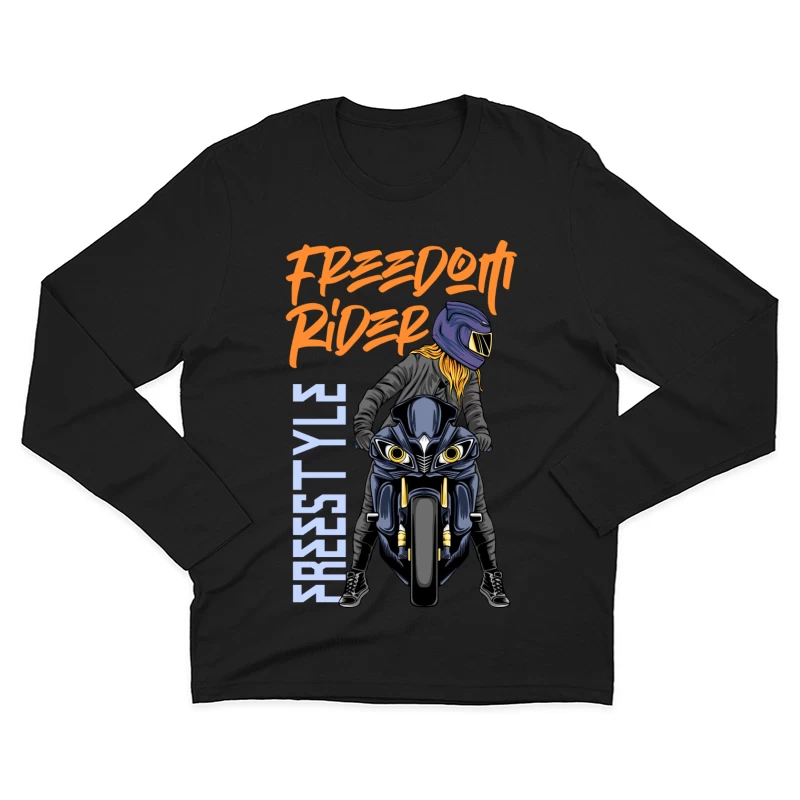 Freedom Rider: Freestyle Motorcycle Biking Male Long Sleeve T-Shirt