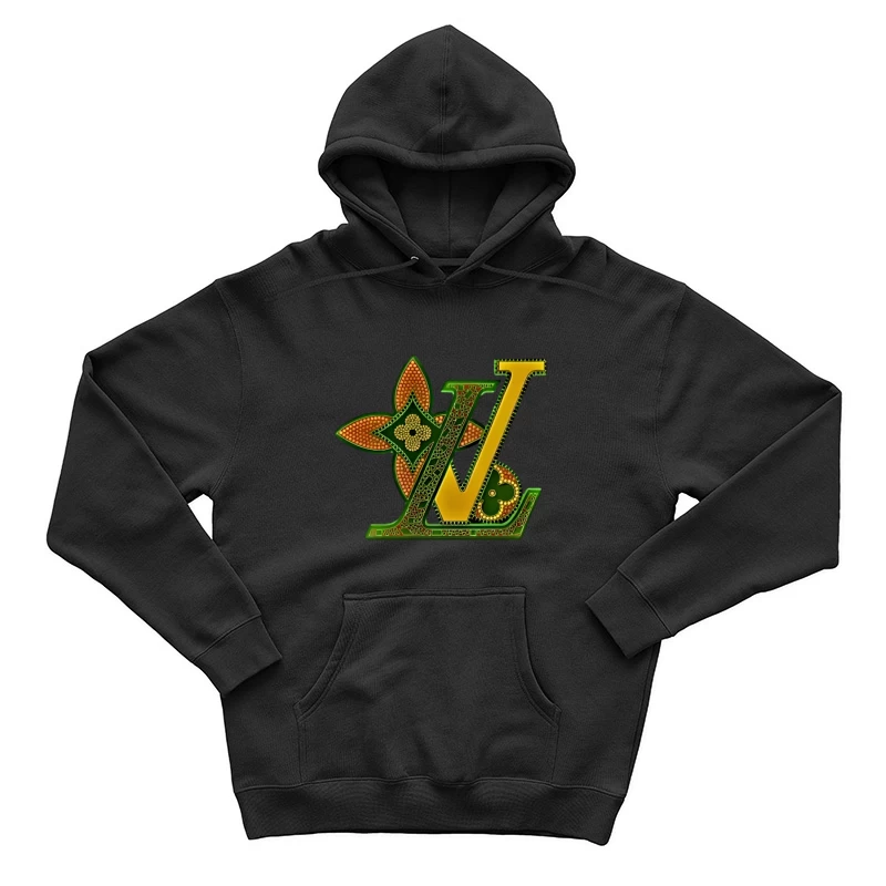 Luxus-Logo-Design in goldenen und grünen Tönen Herren Pullover Hoodie