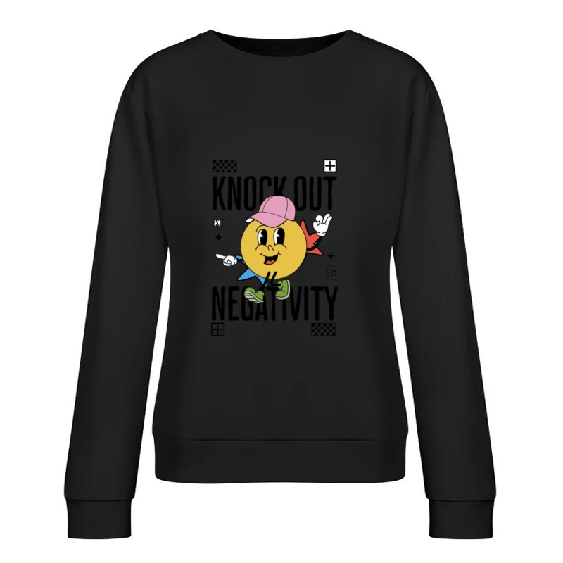 Optimistischer Emoji mit Botschaft Damen Pullover Sweatshirt