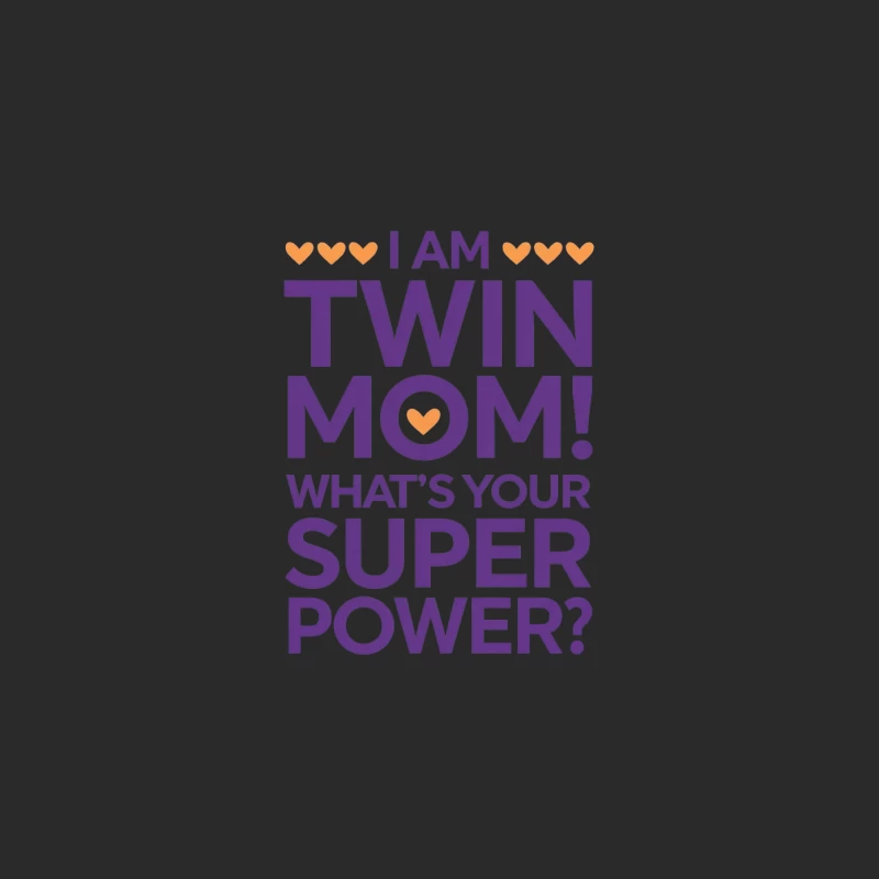 Twin Mom's Superpower: Celebrating Motherhood with Bold Typography Baseball Cap