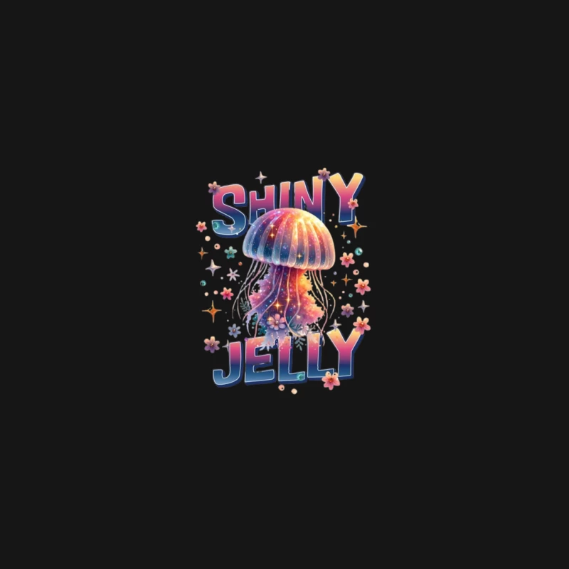 Shiny Jelly: Whimsical Watercolor Jellyfish Typography Art Desk Mat