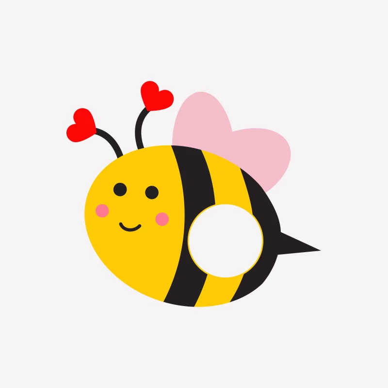 Abeille mignonne avec cœurs et ailes Femme T-Shirt