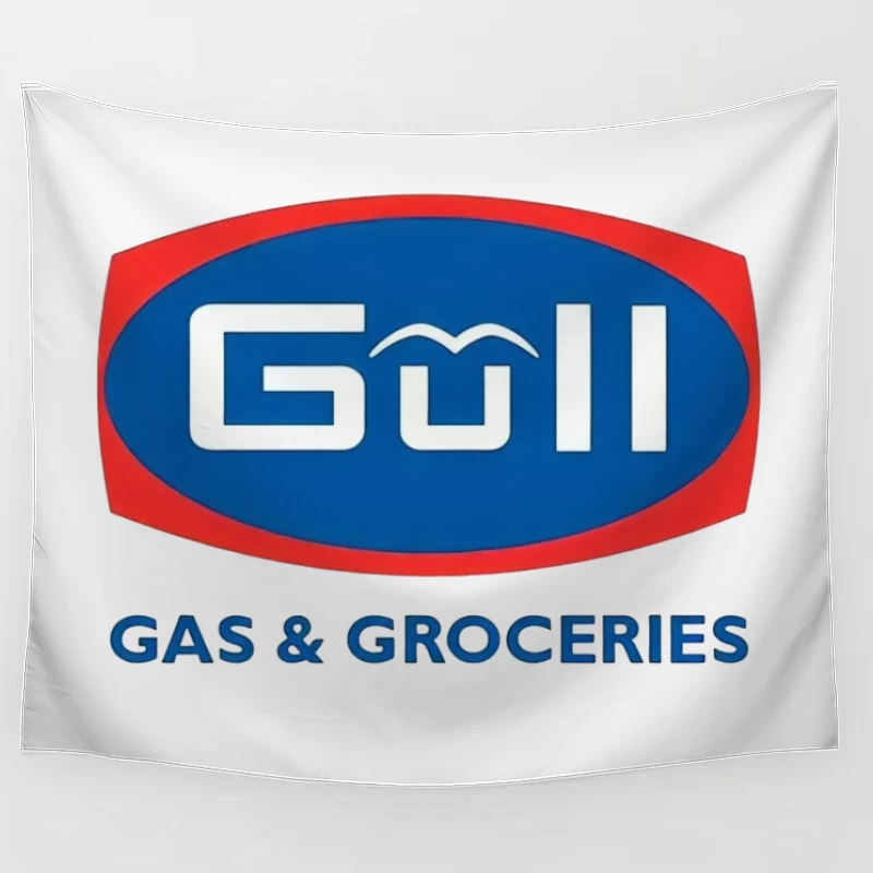 Gull Gas Station and Grocery Store Brand Logo Tapestry