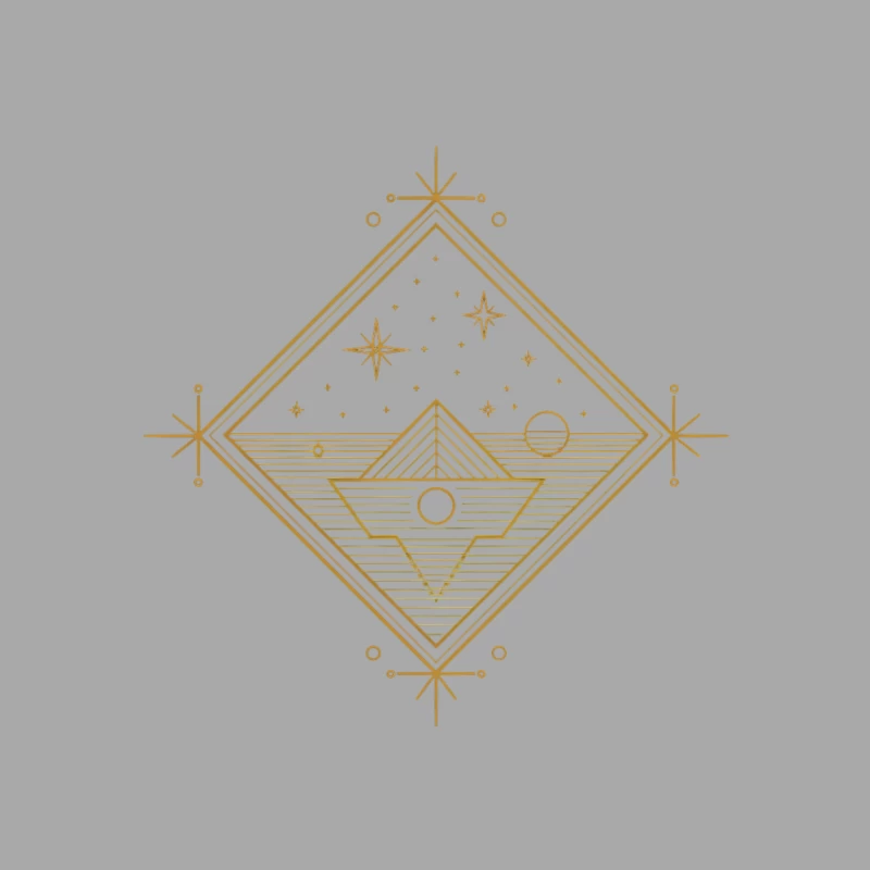 Celestial Pyramid: Minimalist Geometric Line Art Male Pullover Hoodie