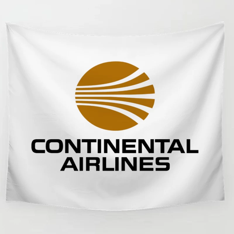 Continental Airlines Vintage Corporate Logo with Gold Globe Design Tapestry