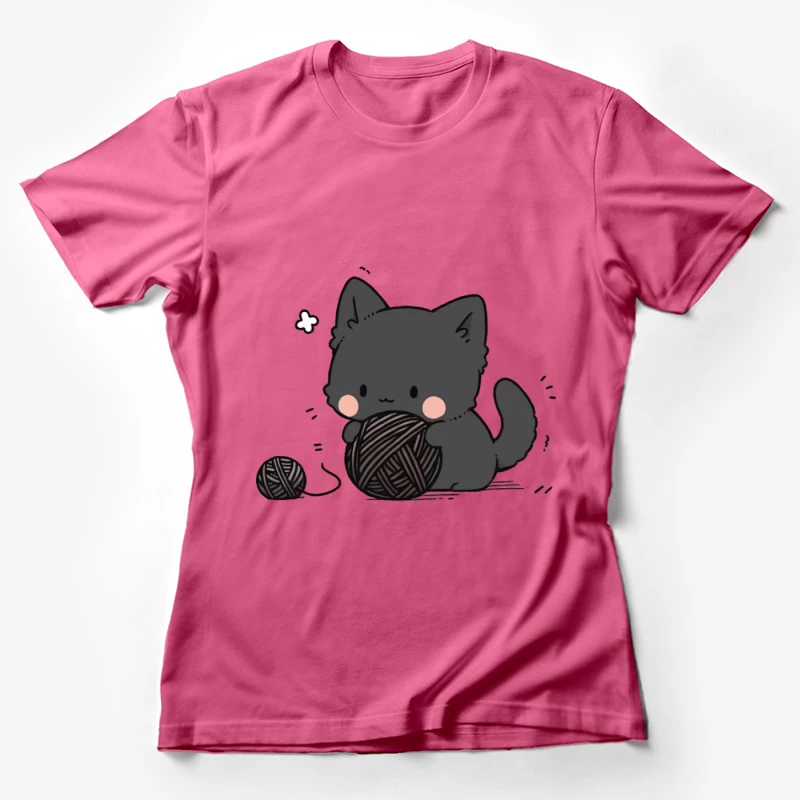 Niedliches Kätzchen spielt mit Garn Damen T-Shirt