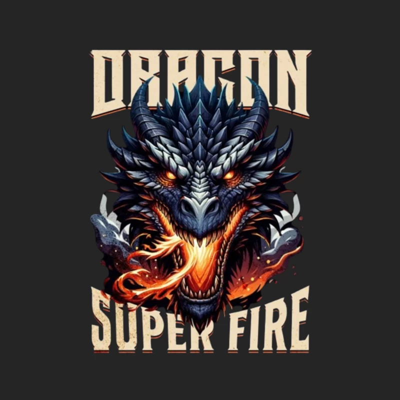 Menacing Dragon Head with Super Fire Flames Male Pullover Sweatshirt