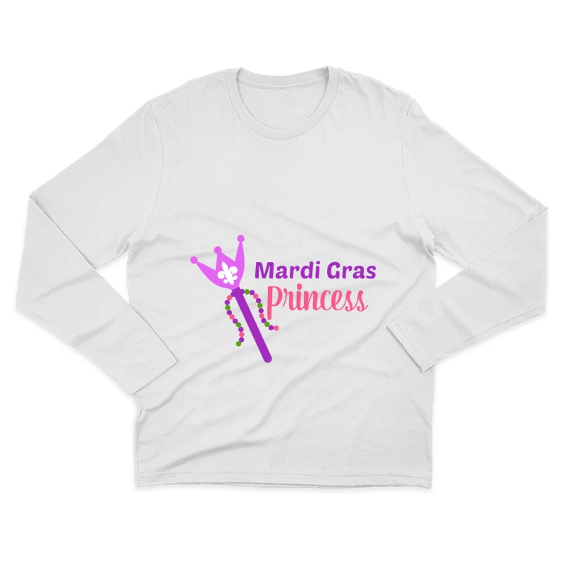 Logo de fête de Mardi Gras avec sceptre Homme Manches Longues T-Shirt