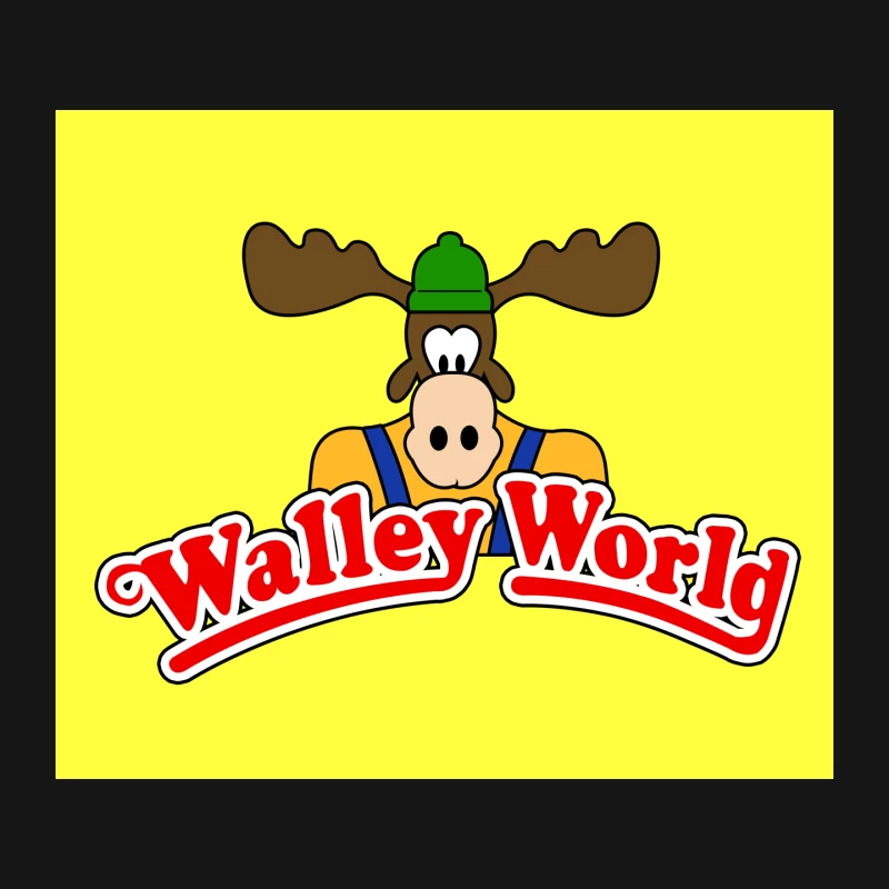 Walley World Amusement Park Cartoon Moose Mascot Logo Mouse Pad
