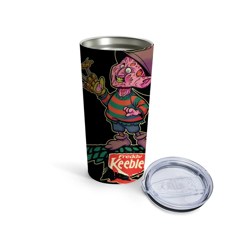 Freddy Keebler: A Whimsical Horror Parody Travel Mug