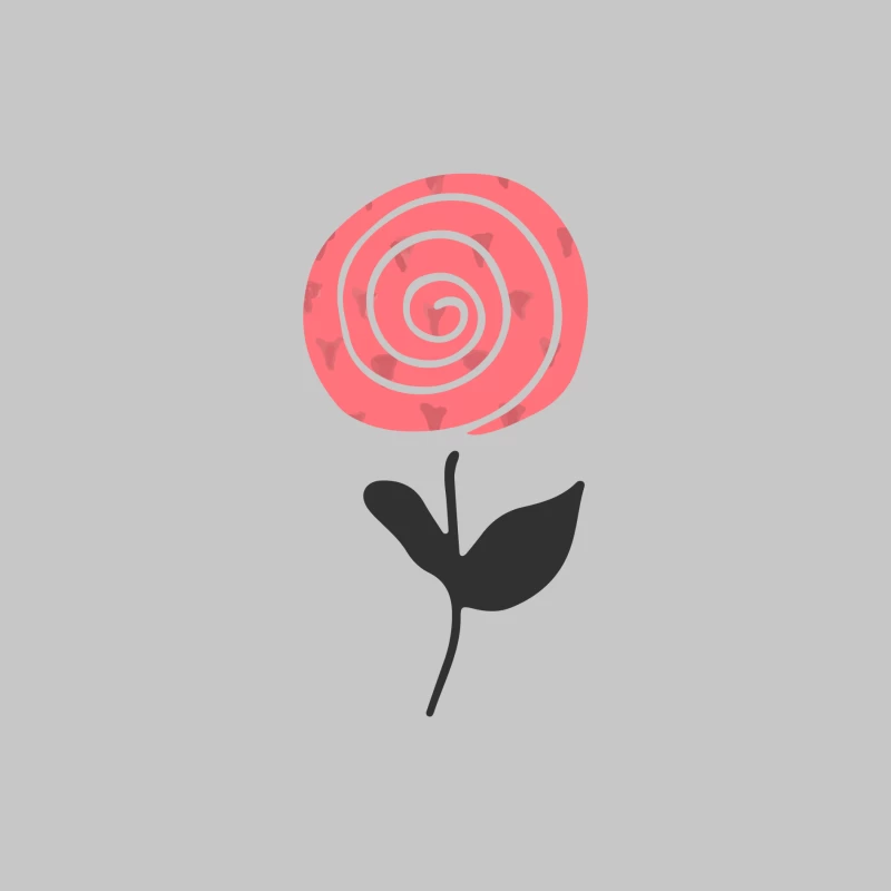 Fleur abstraite avec spirale rose Homme Manches Longues T-Shirt