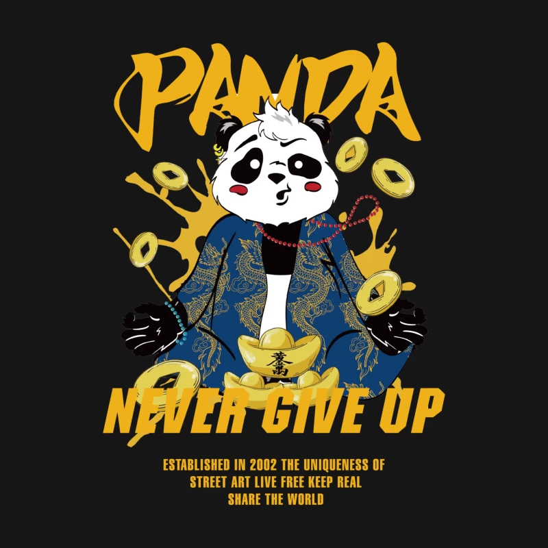 Panda Meditierend auf Reichtum Herren Langarm T-Shirt