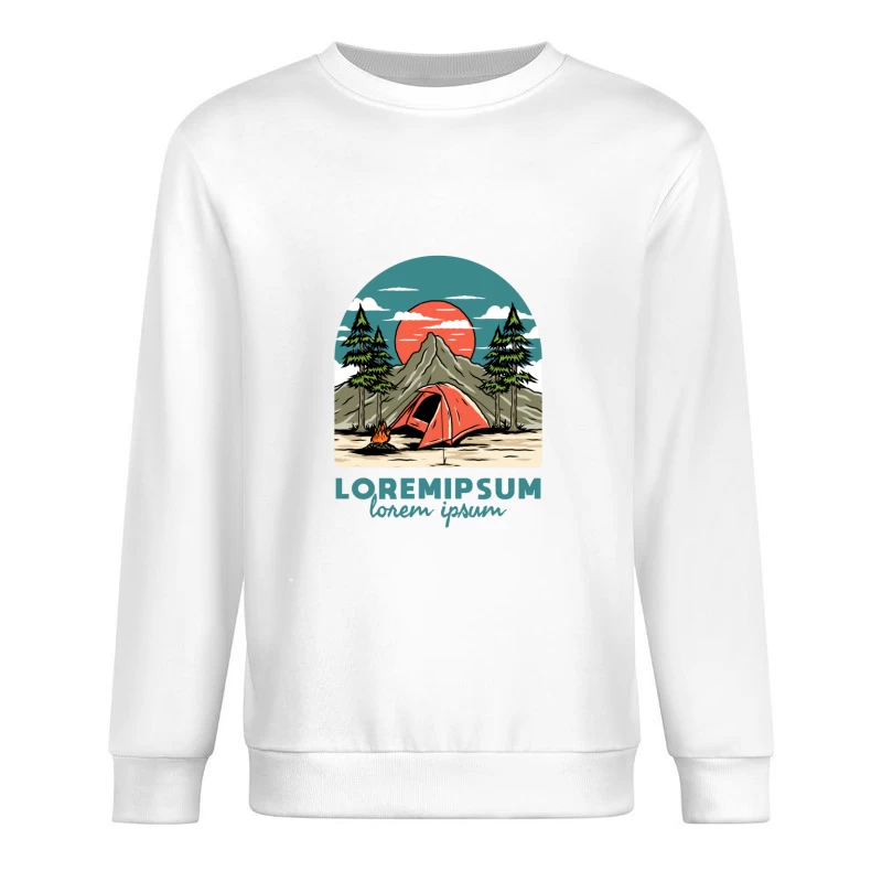 Campinglandschaft mit Sonnenuntergang Herren Pullover Sweatshirt
