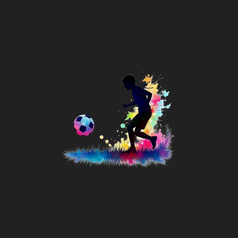 Silhouette of a Soccer Player with Color Splash Bucket Hat