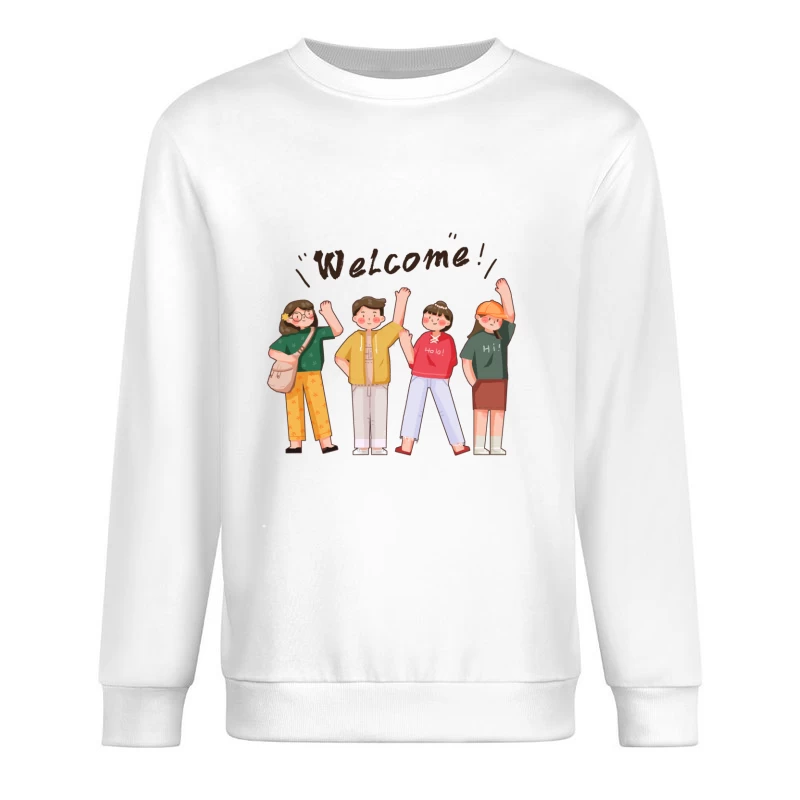 Willkommensgruß von vier Freunden Herren Pullover Sweatshirt