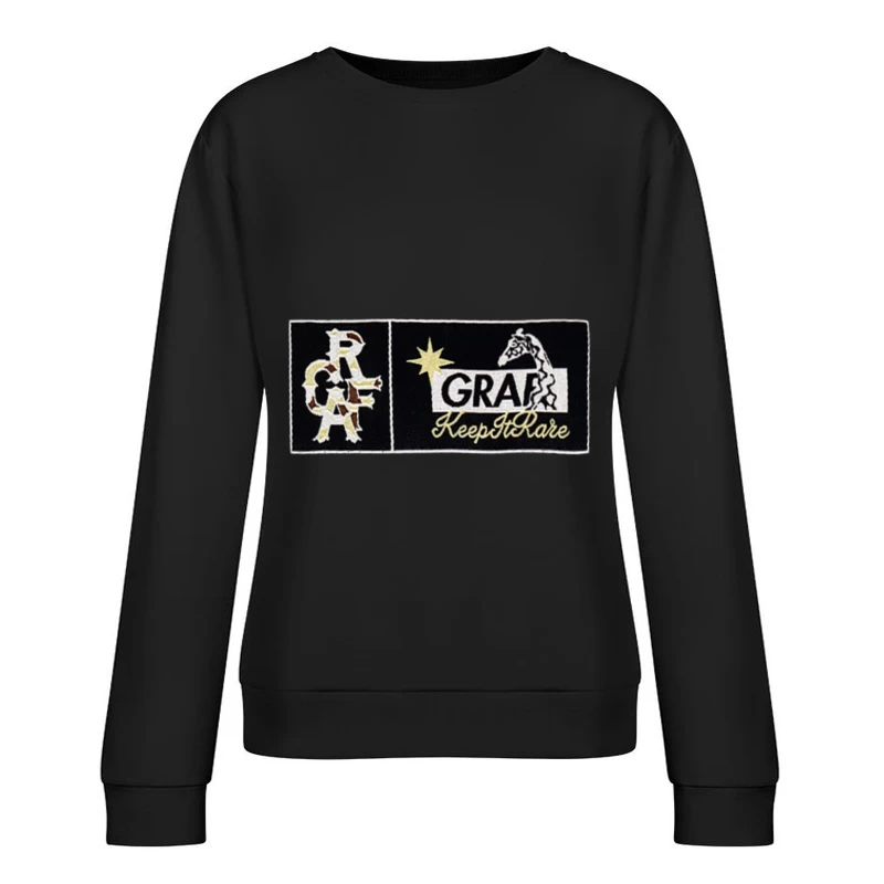 Grafik Design mit Giraffe und Stern Damen Pullover Sweatshirt