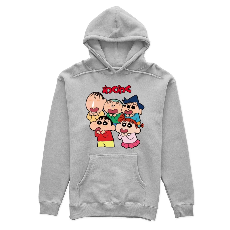 Fröhliche Zeichentrickfiguren in Erwartung Damen Pullover Hoodie