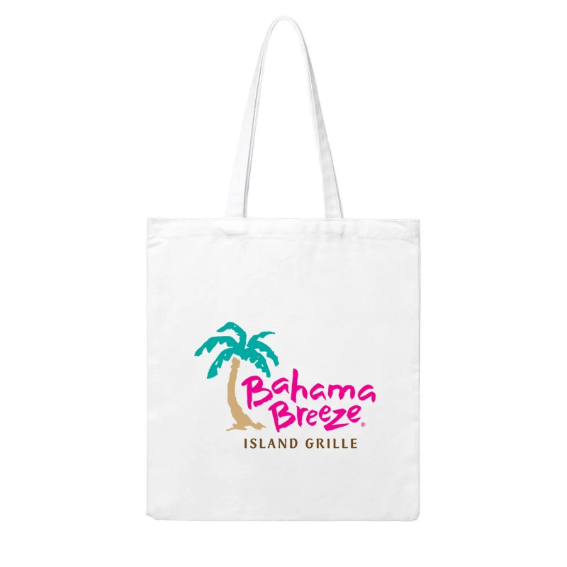 Bahama Breeze Island Grille Restaurant Logo with Tropical Palm Tree Cotton Tote Bag