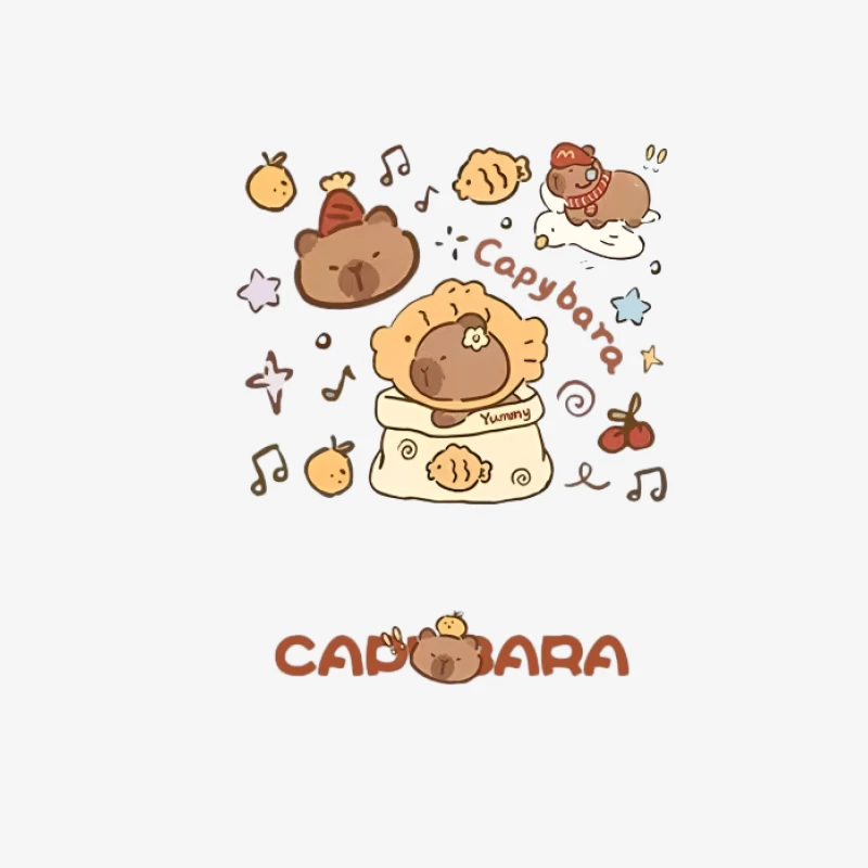 Illustrations mignonnes de capybara Homme Sweat-shirt à enfiler