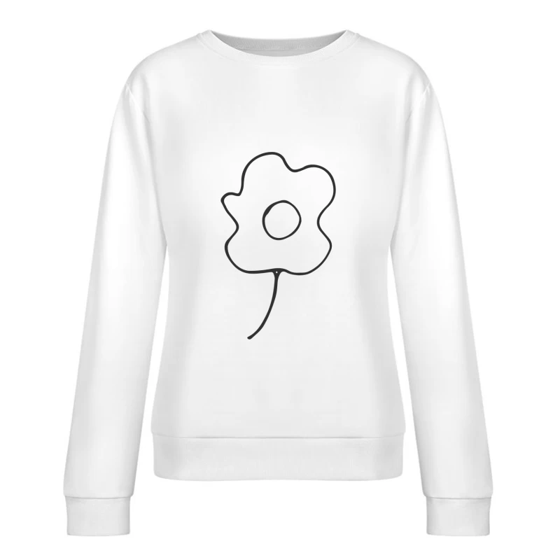 Fleur minimaliste dessinée à la main Femme Sweat-shirt à enfiler