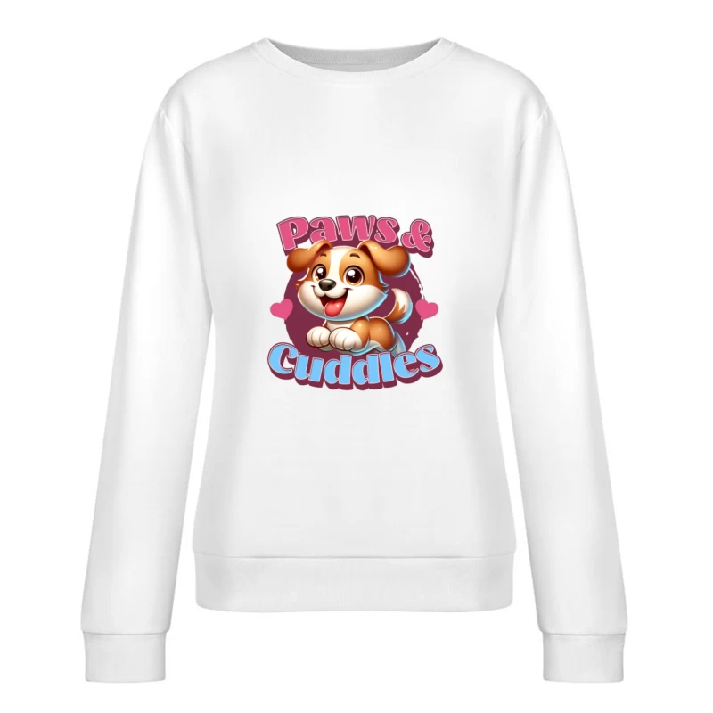 Pattes et Câlins - Logo Mignon de Chien Femme Sweat-shirt à enfiler