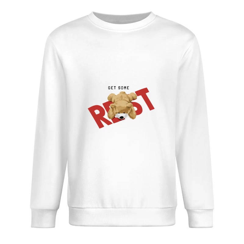 Teddybär auf REST Schriftzug Herren Pullover Sweatshirt